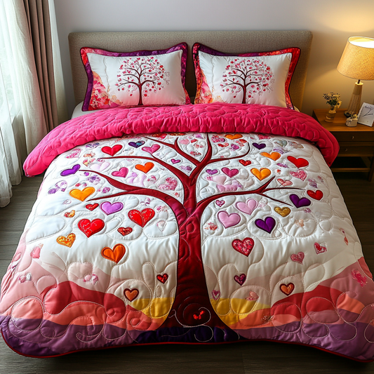 Colorful Love 3-Piece Quilted Bedding Set NCU0DV2346