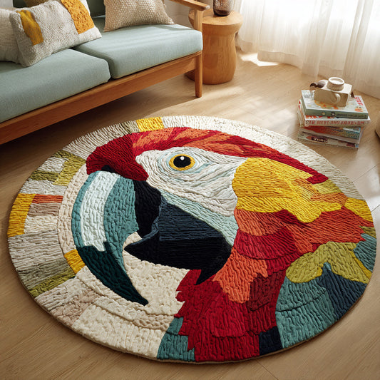 Colorful Macaw Quilted Round Mat NCU0HH175