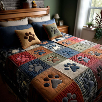 Colorful Paw 3-Piece Quilted Bedding Set NCU0NT11678