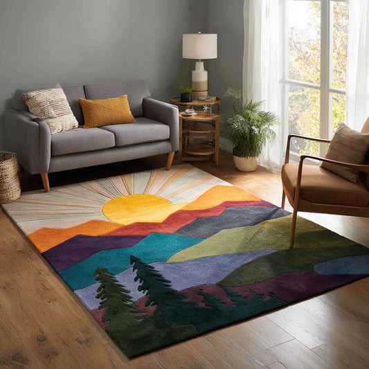 Colorful Peaks Area Rug NCU0VL2901