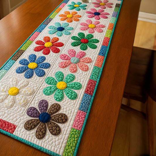 Colorful Petals Quilted Table Runner NCU0NT5379