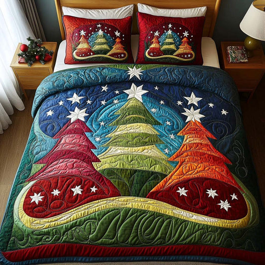 Colorful Pines 3-Piece Quilted Bedding Set NCU0NT9901