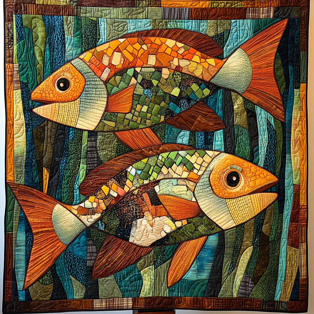 Colorful Reef Life Quilted Blanket NCU0PT5921
