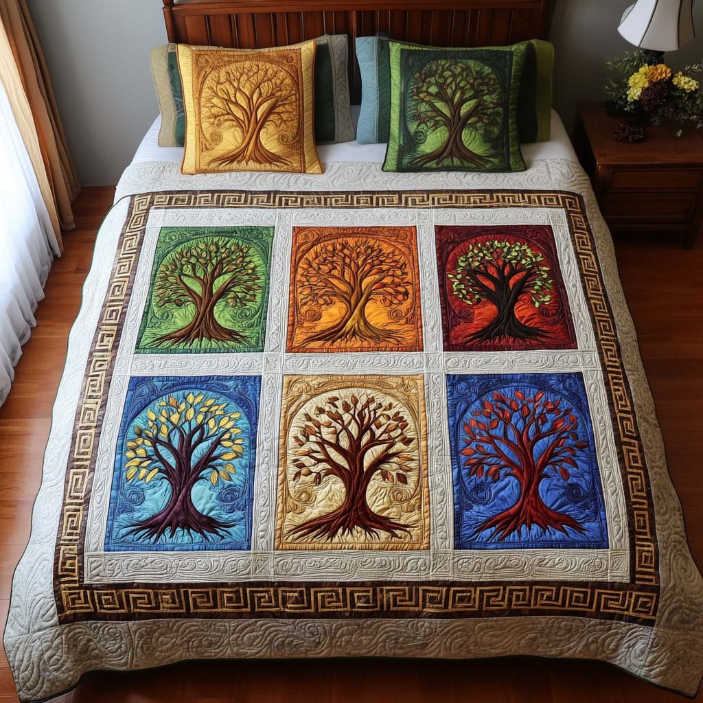 Colorful Roots 3-Piece Quilted Bedding Set NCU0NT9634