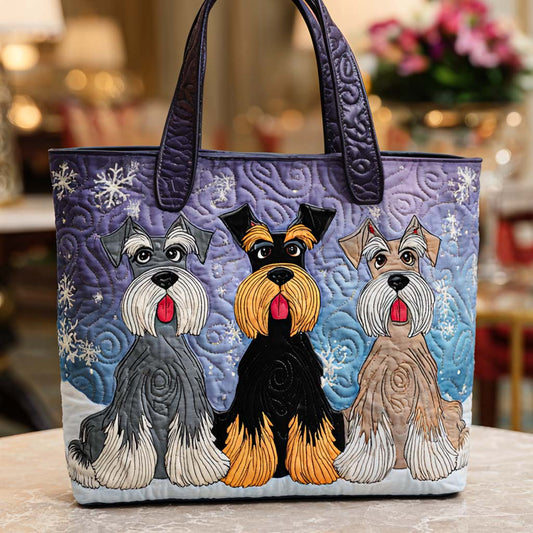 Colorful Schnauzer Friends Quilted Tote Bag NCU0NT9768