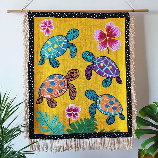 Colorful Sea Turtles Woven Sofa Blanket NCU0NT4766