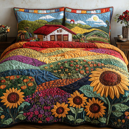 Colorful Serenity 3-Piece Quilted Bedding Set NCU0PT5770