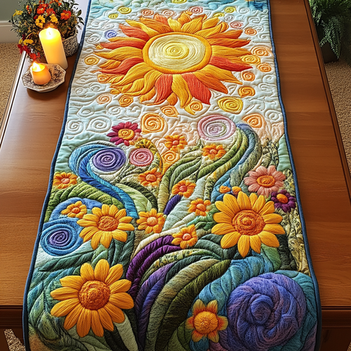Colorful Sun Quilted Table Runner NCU0VH4628