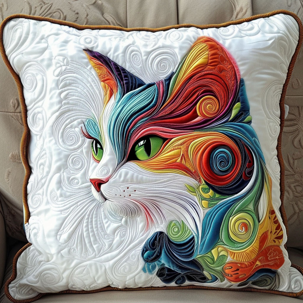 Colorful Swirls Quilted Pillow Case NCU0NT6284