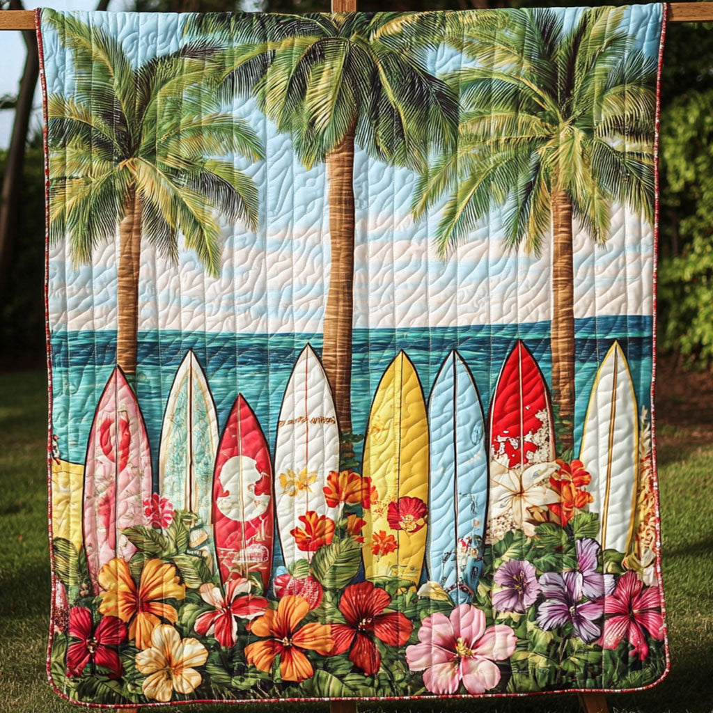 Colorful Waves Quilted Blanket NCU0NT6620