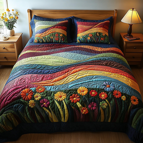 Colorful Wind 3-Piece Quilted Bedding Set NCU0DV4055