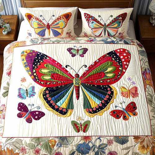 Colorful Wings 3-Piece Quilted Bedding Set NCU0NT3270