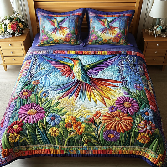 Colorful Wings 3-Piece Quilted Bedding Set NCU0VL2146