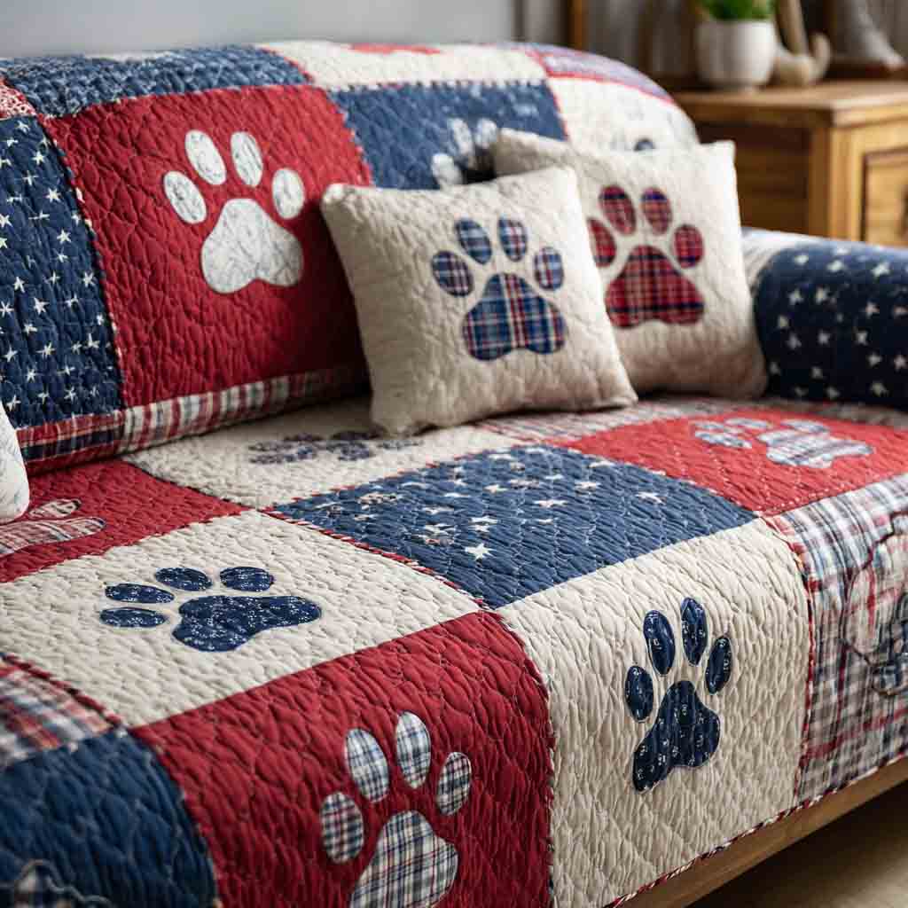 Comfort Paw Patch Quilted Sofa Cover NCU0NT12245
