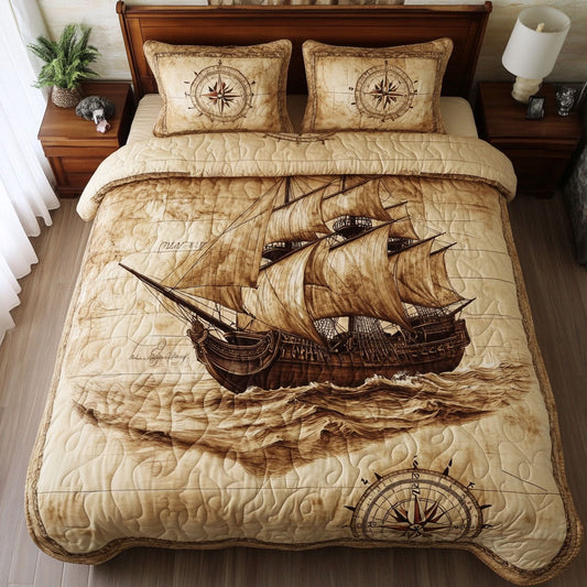Compass Journey 3-Piece Quilted Bedding Set NCU0NT5608