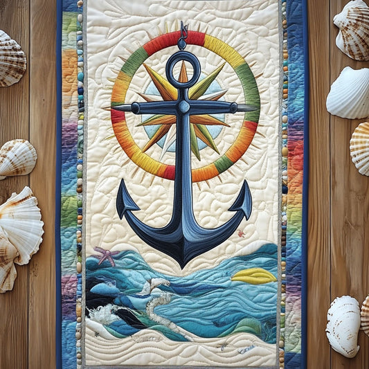 Compass Rose Delight Quilted Table Runner NCU0PT5867