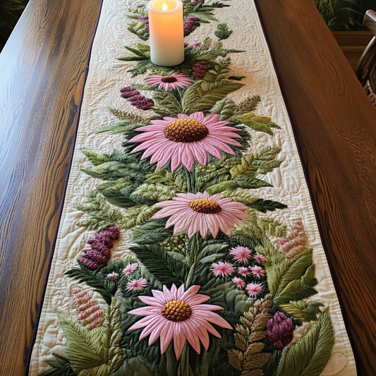 Coneflower Charm Quilted Table Runner NCU0VH4346