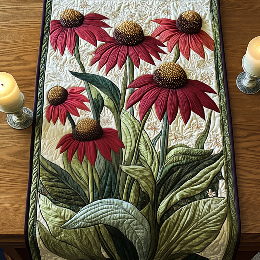Coneflower Charm Quilted Table Runner NCU0VH4461