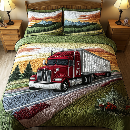 Container Truck Express 3-Piece Quilted Bedding Set NCU0DK7621