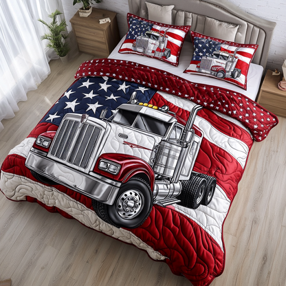 Container Truck Load 3-Piece Quilted Bedding Set NCU0DK7625