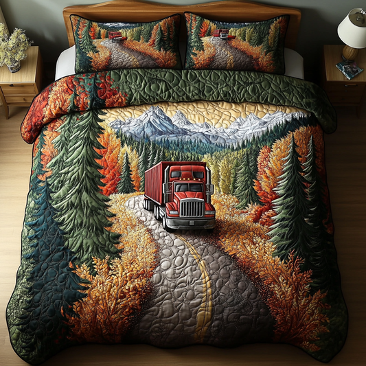Container Truck Service 3-Piece Quilted Bedding Set NCU0DK7622