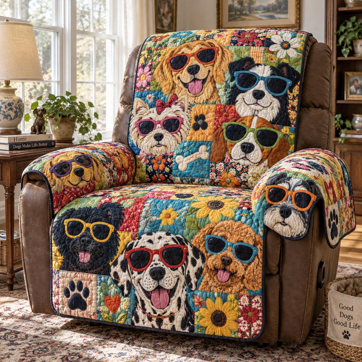 Cool Dogs Club Quilted Sofa Cover NCU0DV10231