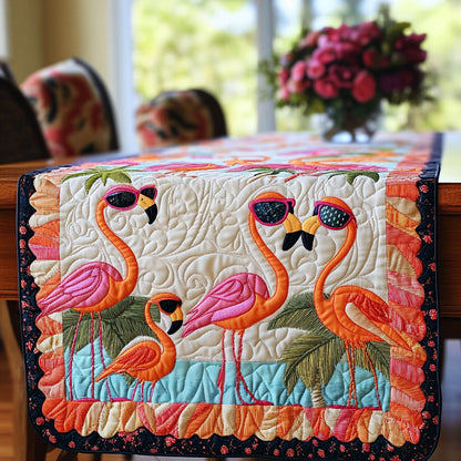 Cool Flamingo Squad Quilted Table Runner NCU0NT4926