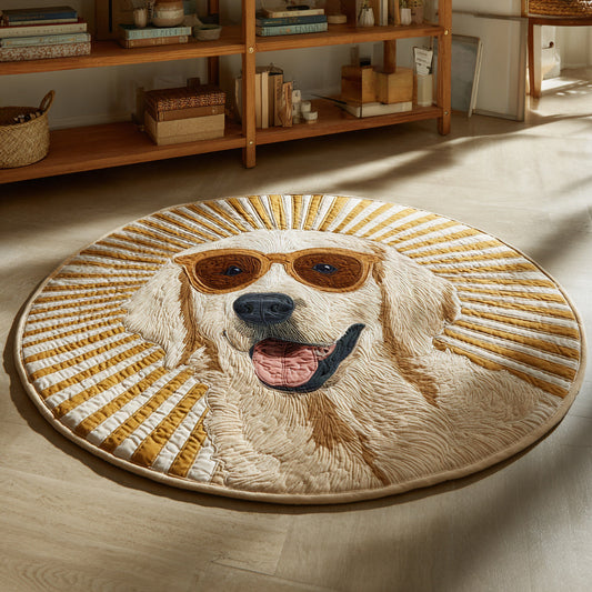 Cool Golden Retriever Quilted Round Mat NCU0HH031