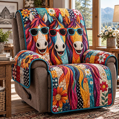 Cool Horses in Shades Quilted Sofa Cover NCU0DV10405
