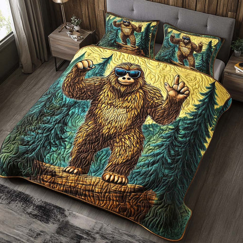 Cool Sasquatch 3-Piece Quilted Bedding Set NCU0NT8008