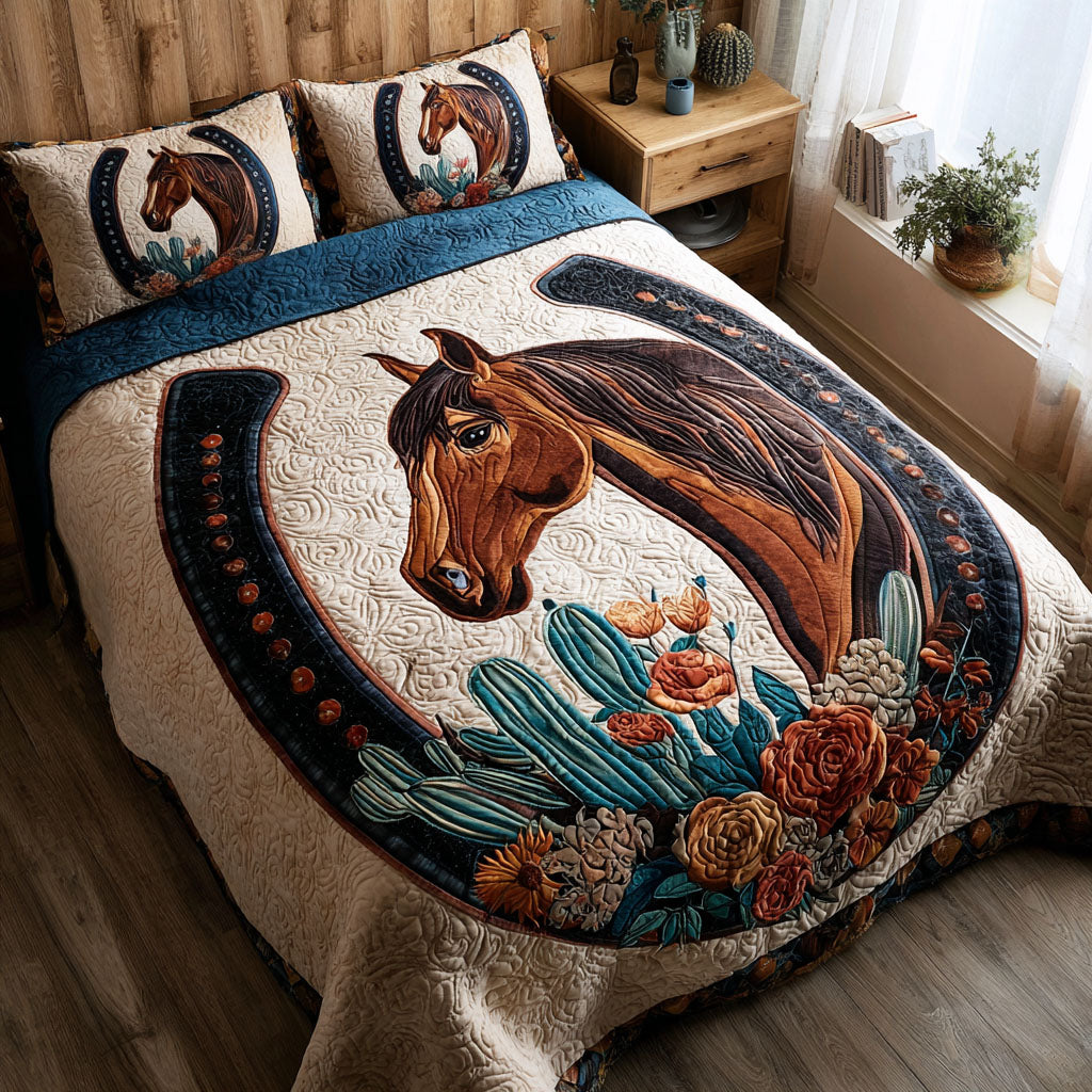Copper Hooves 3-Piece Quilted Bedding Set NCU0PT11175