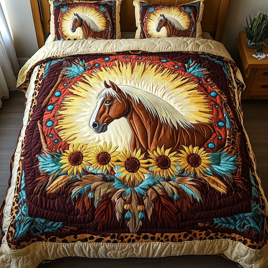 Copper Hooves 3-Piece Quilted Bedding Set NCU0VH1682