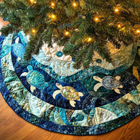 Coral Turtle Quilted Christmas Tree Skirt NCU0PT2483