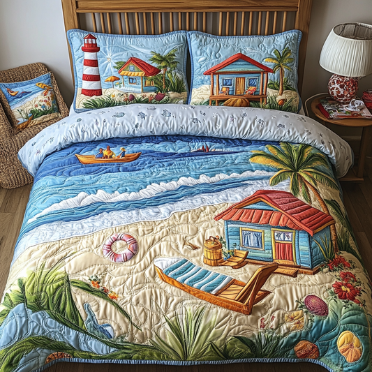 Coral Bay 3-Piece Quilted Bedding Set NCU0VL2328