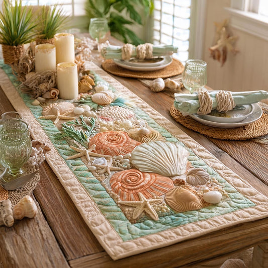 Coral Breeze Quilted Table Runner NCU0DV9804