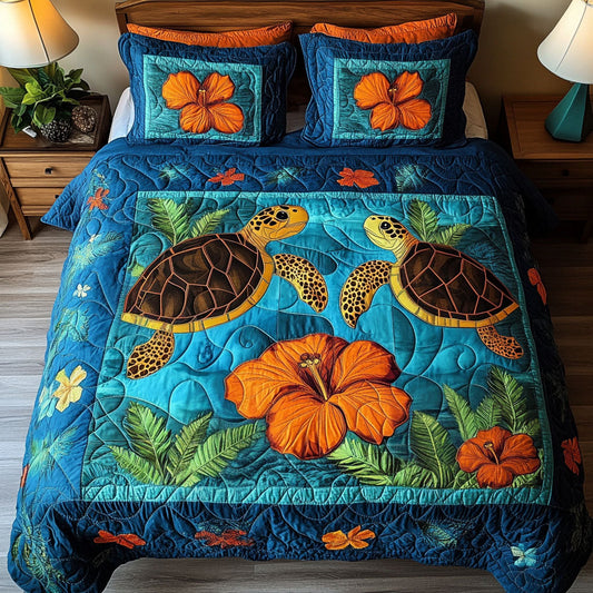 Coral Companions 3-Piece Quilted Bedding Set NCU0NT3975