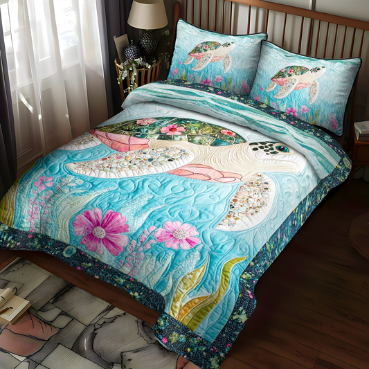 Coral Cove 3-Piece Quilted Bedding Set NCU0DK2069