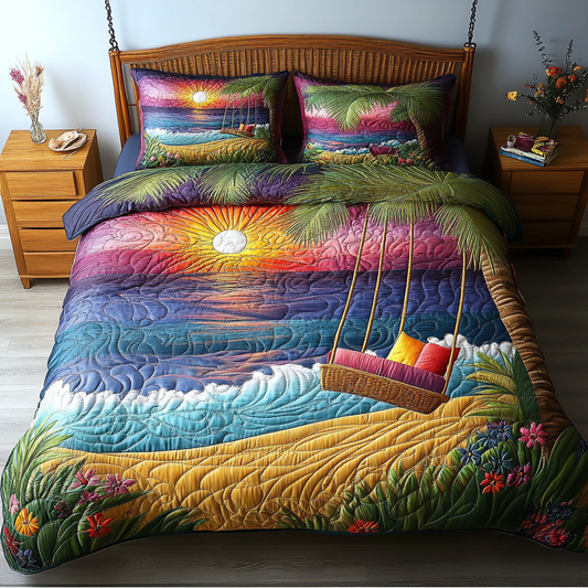Coral Cove 3-Piece Quilted Bedding Set NCU0DK6018