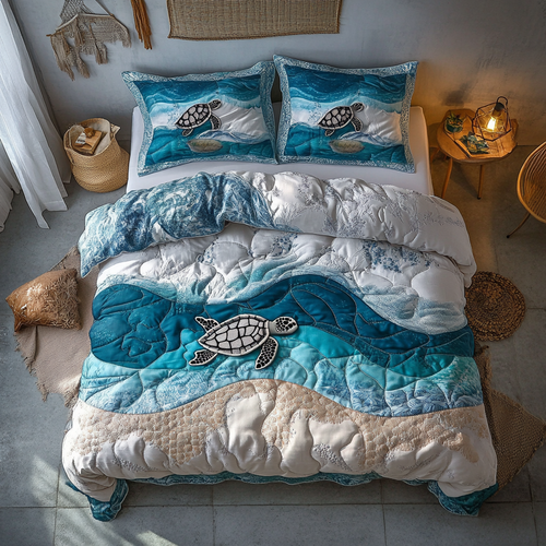 Coral Cruiser 3-Piece Quilted Bedding Set NCU0DK5175