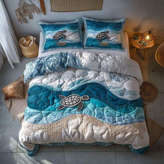 Coral Cruiser 3-Piece Quilted Bedding Set NCU0DK5175