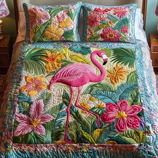 Coral Dancer 3-Piece Quilted Bedding Set NCU0NT2585