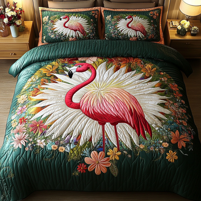 Coral Dancer 3-Piece Quilted Bedding Set NCU0DV3059