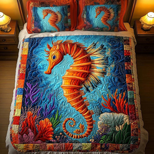 Coral Dream 3-Piece Quilted Bedding Set NCU0NT2196