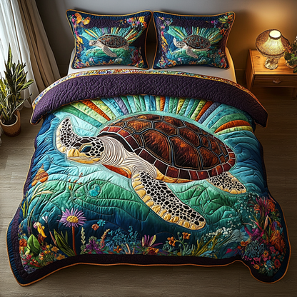 Coral Dreamer 3-Piece Quilted Bedding Set NCU0DV3476