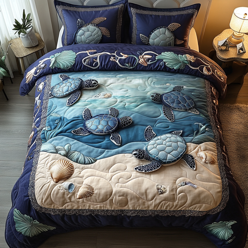 Coral Dreamer 3-Piece Quilted Bedding Set NCU0DV3522