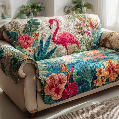 Coral Garden Quilted Sofa Cover NCU0XD2612
