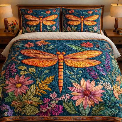 Coral Meadow 3-Piece Quilted Bedding Set NCU0XD2473