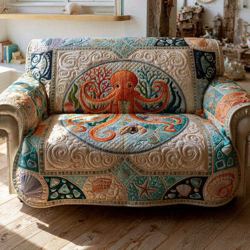 Coral Octopus Quilted Sofa Cover NCU0PT11979