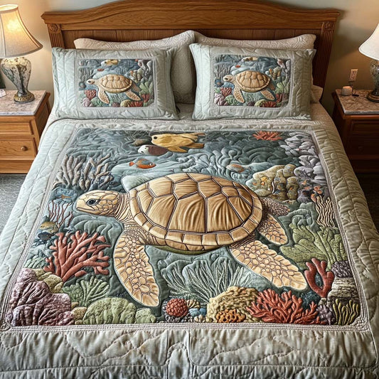 Coral Reef 3-Piece Quilted Bedding Set NCU0NT2147