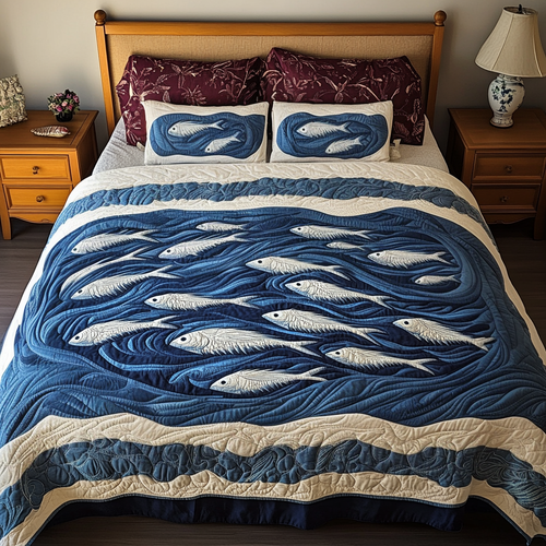 Coral Reef 3-Piece Quilted Bedding Set NCU0VH1587